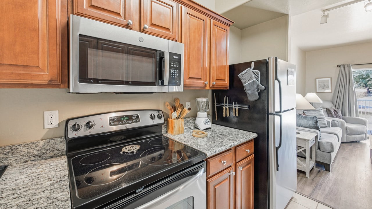 The kitchen at The Peaks at Santa Rita