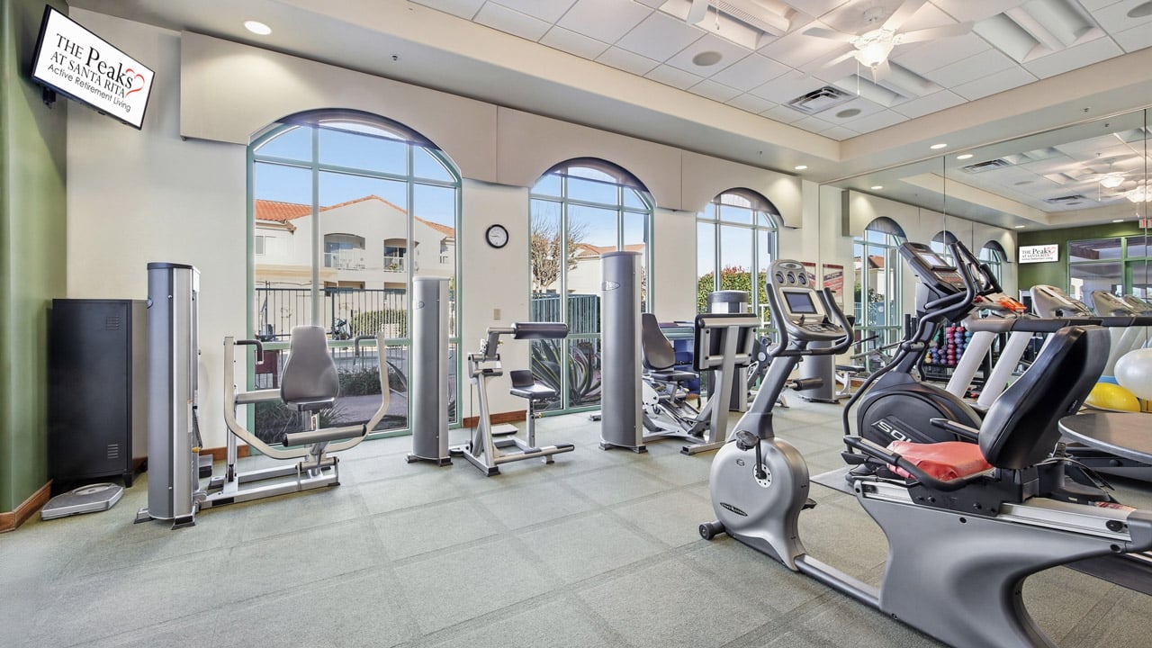 The fitness center at The Peaks at Santa Rita