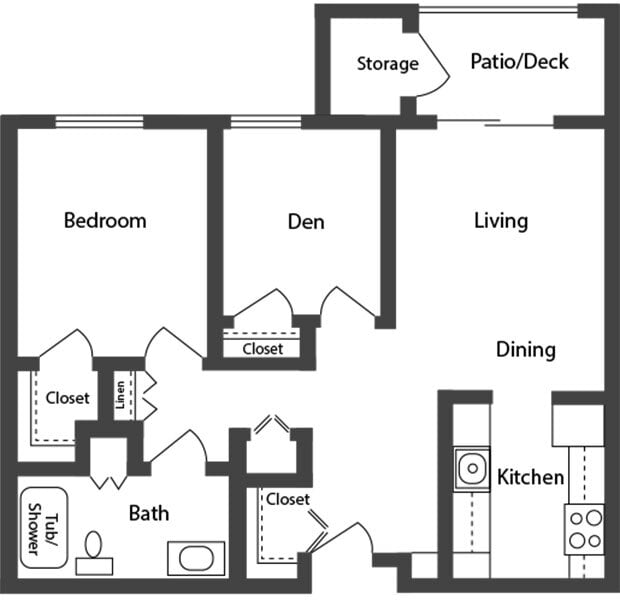 Studio Apartment floor plan layout