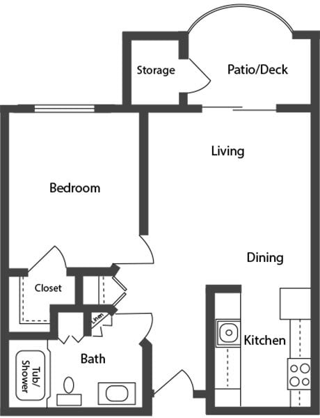 One-Bedroom Apartment floor plan layout