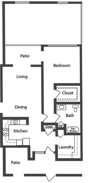 Two-Bedroom Apartment floor plan layout